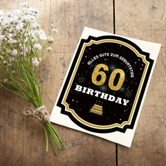 60th Birthday Bottle Labels Self Adhesive Sparkling Wine Happy Birthday Party