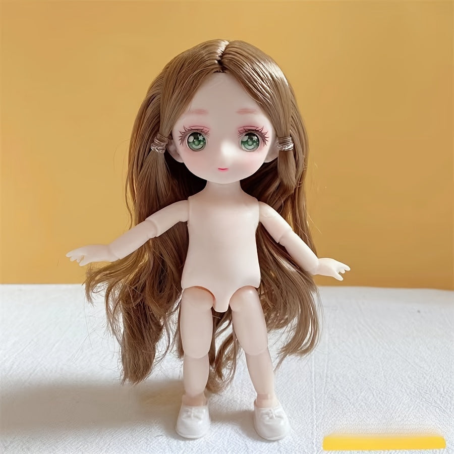 16cm Girl Doll 1/8 BJD Doll with Movable Joints Nude Body And Realistic Eyes