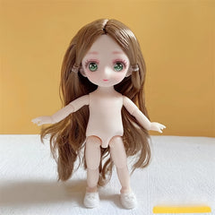 16cm Girl Doll 1/8 BJD Doll with Movable Joints Nude Body And Realistic Eyes
