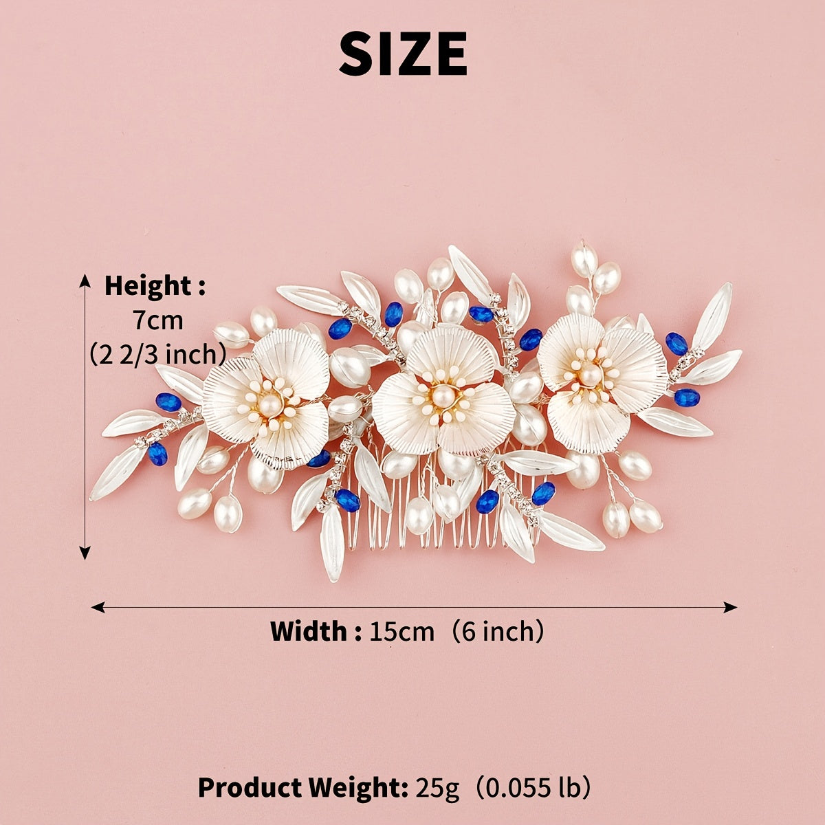 Vintage Flower Pearl Hair Comb Bridal Hair Accessories