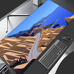 Highway Scenery Anime Landscape Mouse Pad PC Office Accessories Rubber Desk Mat