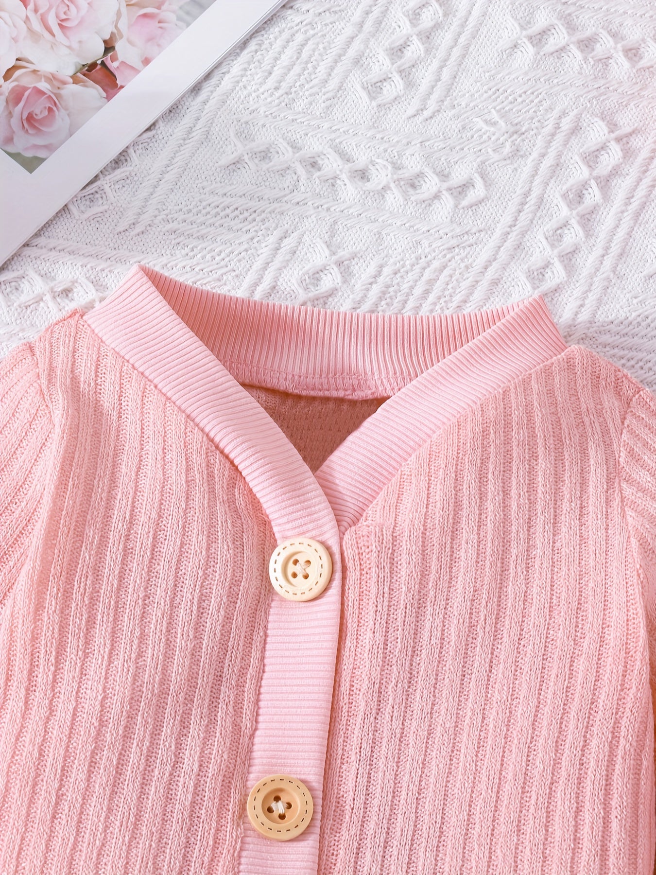 Baby Girls Flared Cuff Cardigan Top Flared Pants Set