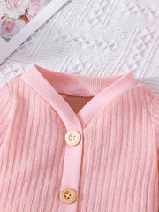 Baby Girls Flared Cuff Cardigan Top Flared Pants Set