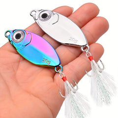 10pcs Slow Sinking Metal Jigs Bait Feather Hook Spoon Hard Lures Fishing 5-20g