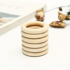 10pcs Wooden Circle Hanging Ring for Jewelry Bag Clothing Curtain