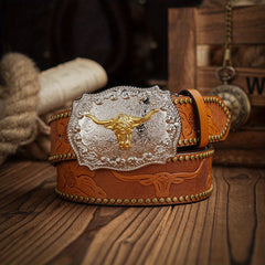 Western Style PU Leather Belt For Men