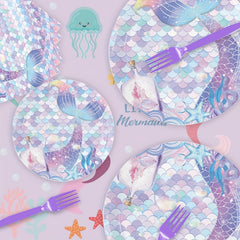 50pcs Ocean Theme Party Supplies Plates and Napkins Set for Birthday Party