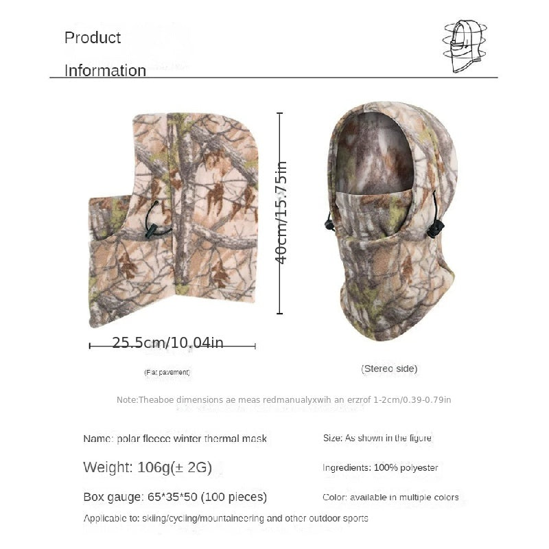 Winter Camo Fleece Headgear Windproof Hat