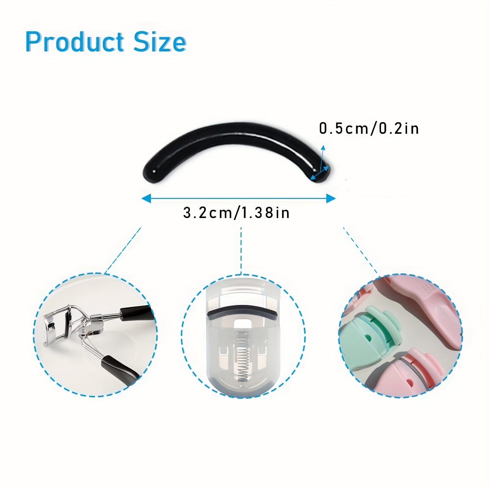 90 Pack Eyelash Curler Replacement Pads Silicone Rubber Universal