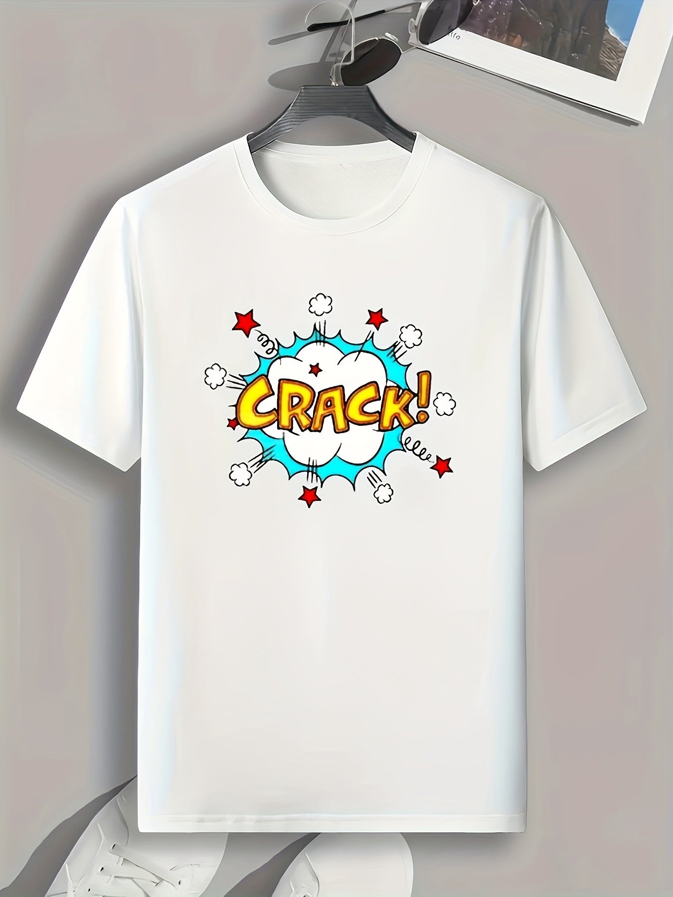 CRACK Print Men's Sports T-Shirt Graphic Tee Summer Outdoor