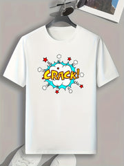 CRACK Print Men's Sports T-Shirt Graphic Tee Summer Outdoor
