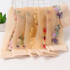 5 Pairs Floral Print Mesh Socks Breathable Mid Tube Women's Stockings