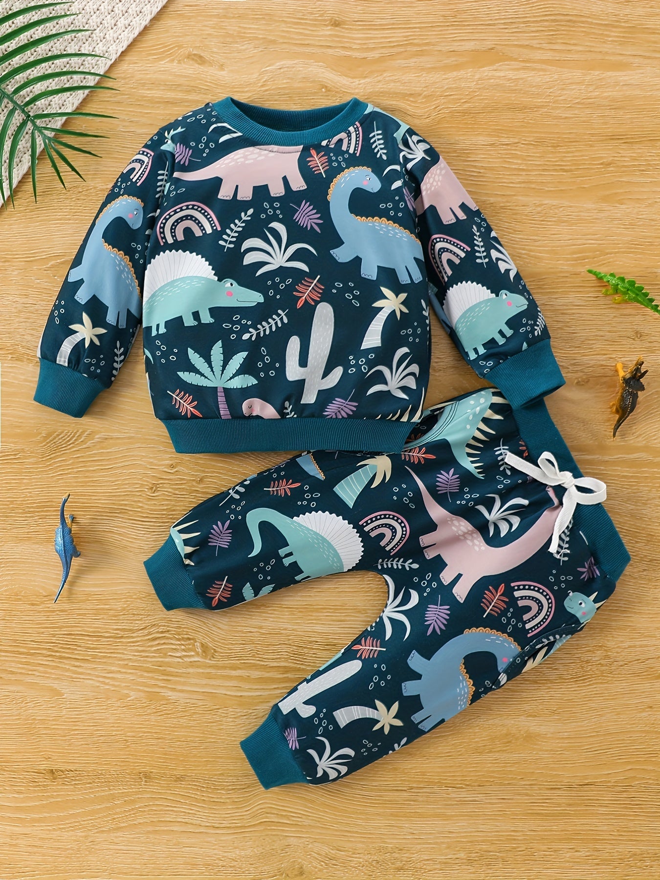Baby Boys Dinosaur Print Set Sweatshirt Trousers Loungewear