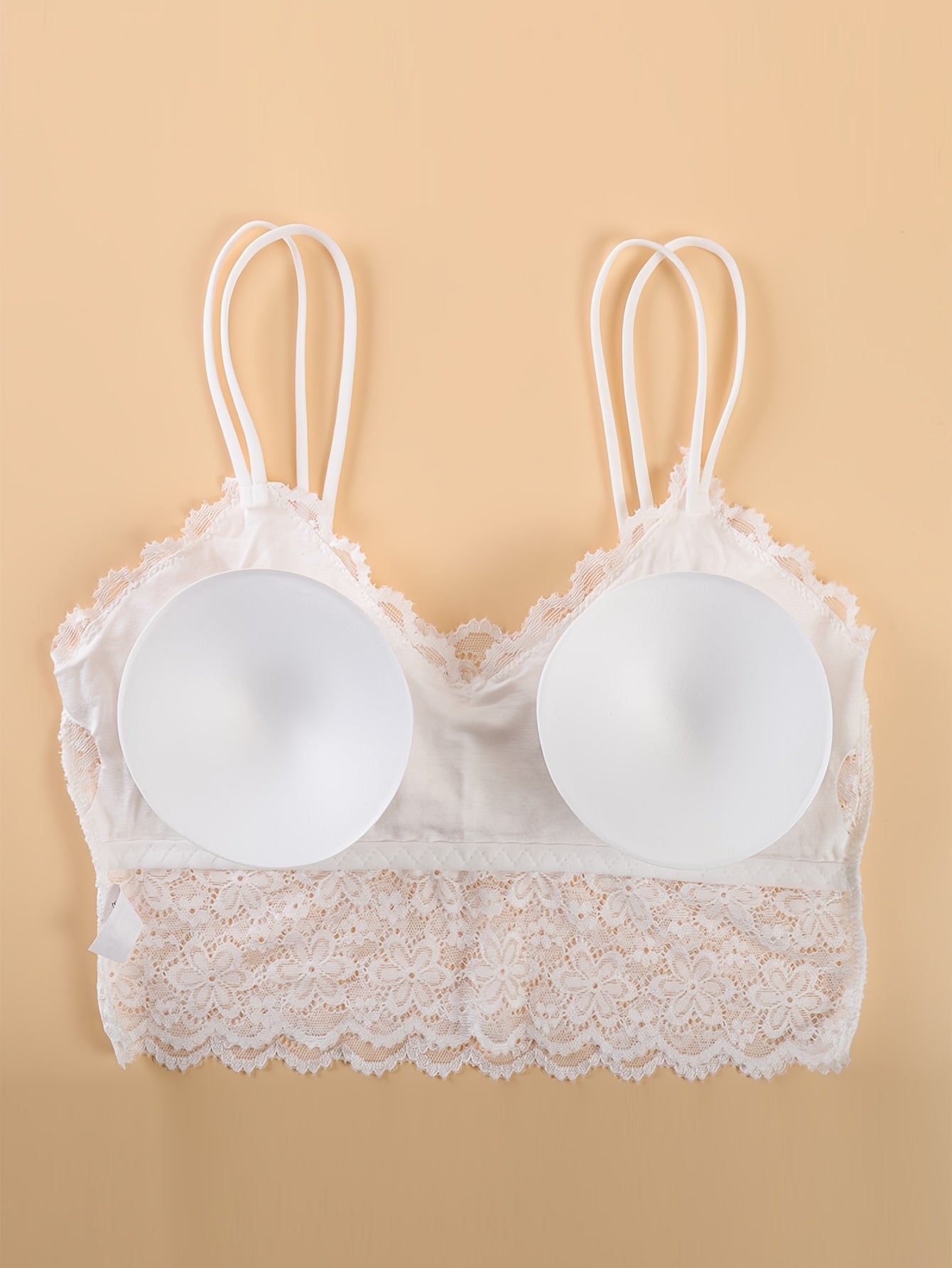 2pcs Lace Wireless Bras Comfy & Breathable Double Straps Lingerie Underwear