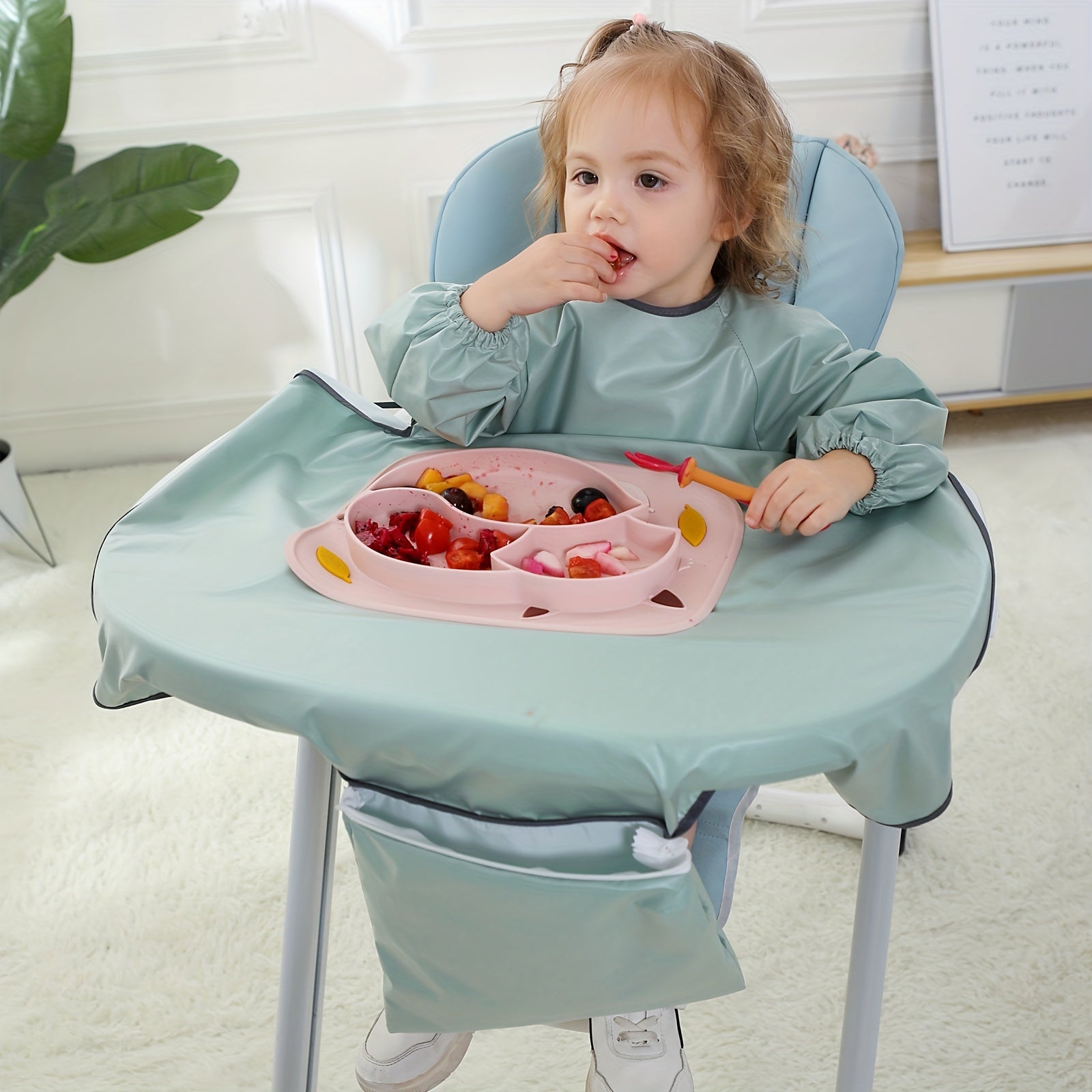 Waterproof Sleeved Bib Anti Stain Smock Apron