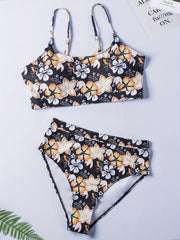 Floral Print Plus Size Tankini Set Women's 2 Piece Swimsuit