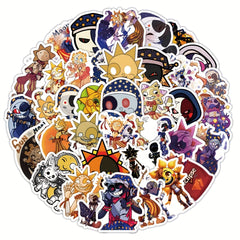 50Pcs Cartoon Moon Sticker for Phones Computers Water Cups