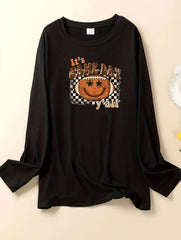 Checkered & Rugby Print Long Sleeve Lounge Top