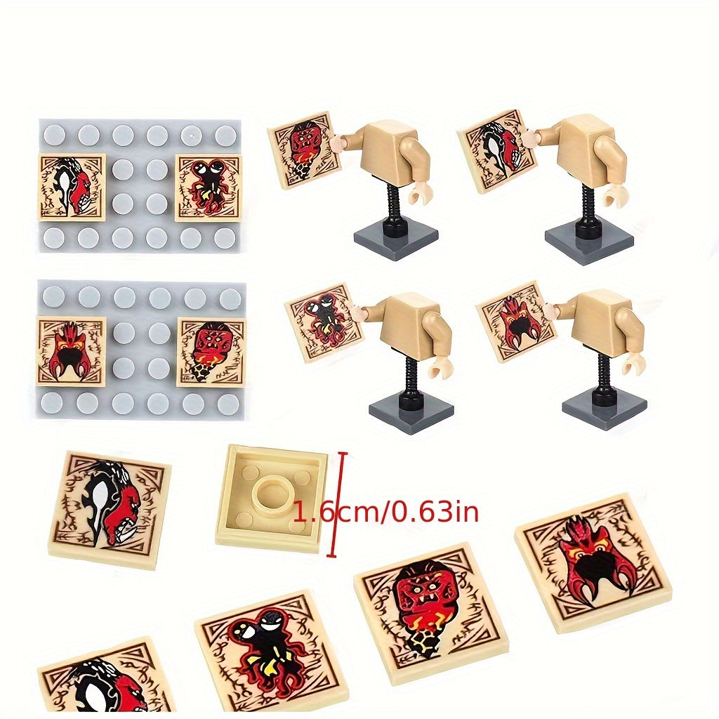 12 Styles Printed Blocks Toy Accessory 2x2 Flat Compatible with 3068 Seal Demon