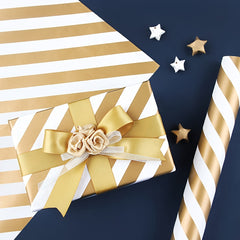 10pcs Christmas Wrapping Paper With Golden Christmas Elements