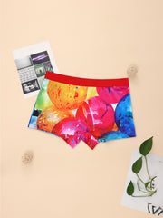 Colorful Print Boyshort Panties Comfy Intimates with Patterns
