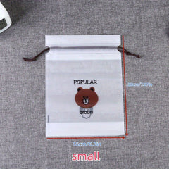50pcs Bear PE Drawstring Bags for Towels & Shoes Storage