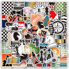 60 Pcs Chess Game Sticker Vinyl Waterproof Stickers for Laptop Bumper
