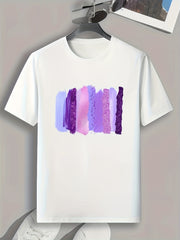 Shining Stripe Print Men's Graphic T-shirt for Summer