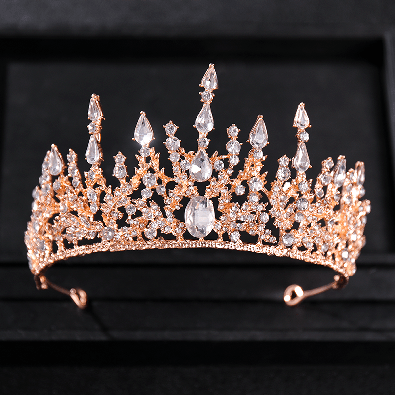 Purple Vintage Rhinestone Bridal Crown Tiara Wedding Headpiece