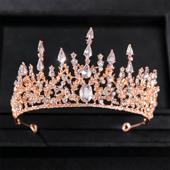 Purple Vintage Rhinestone Bridal Crown Tiara Wedding Headpiece