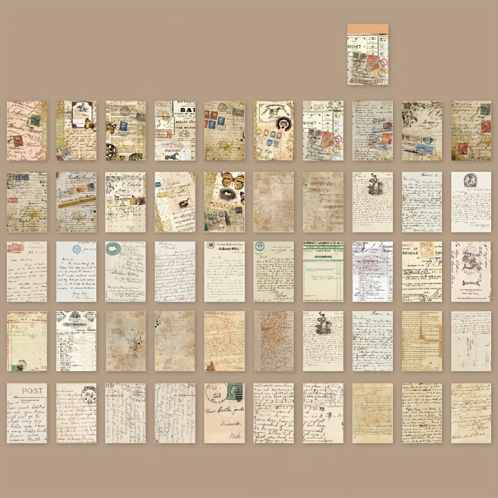 50 Japanese Paper Stickers Non-Repeating High-End Antique Look Self-Adhesive