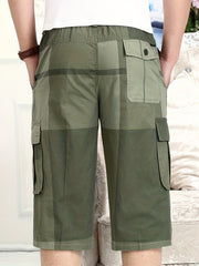 Men's Cotton Cargo Shorts with Drawstring Waist