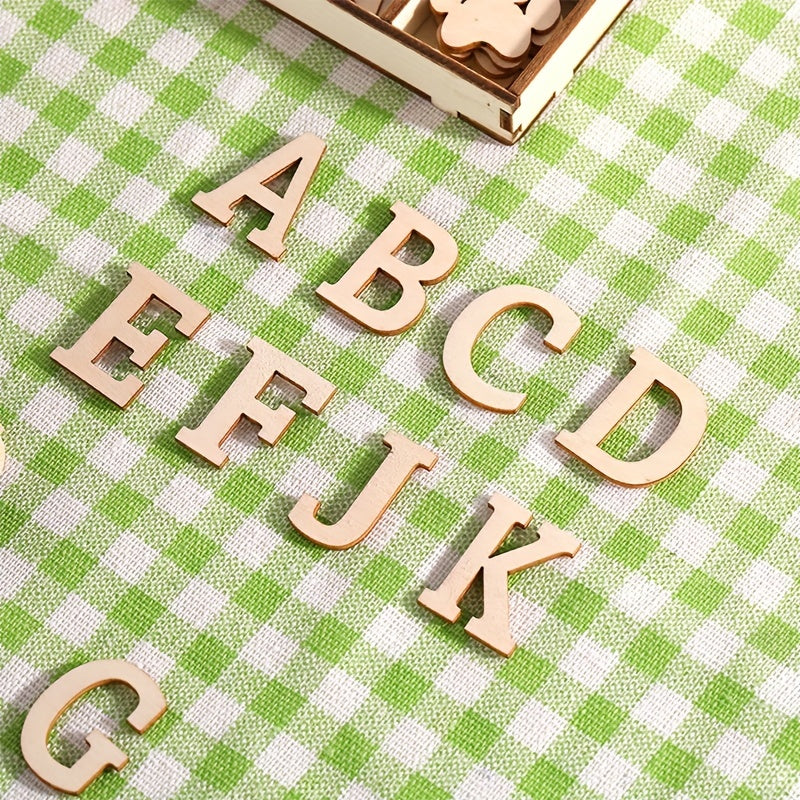 270 Pieces Wooden Alphabet Letters and Numbers with Symbols in Storage Tray