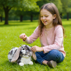 Realistic Lop Eared Rabbit Plush 26 Soft Stuffed Animal Grey