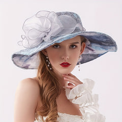 Lace Sun Hat Mesh Flower Decor UV Protection