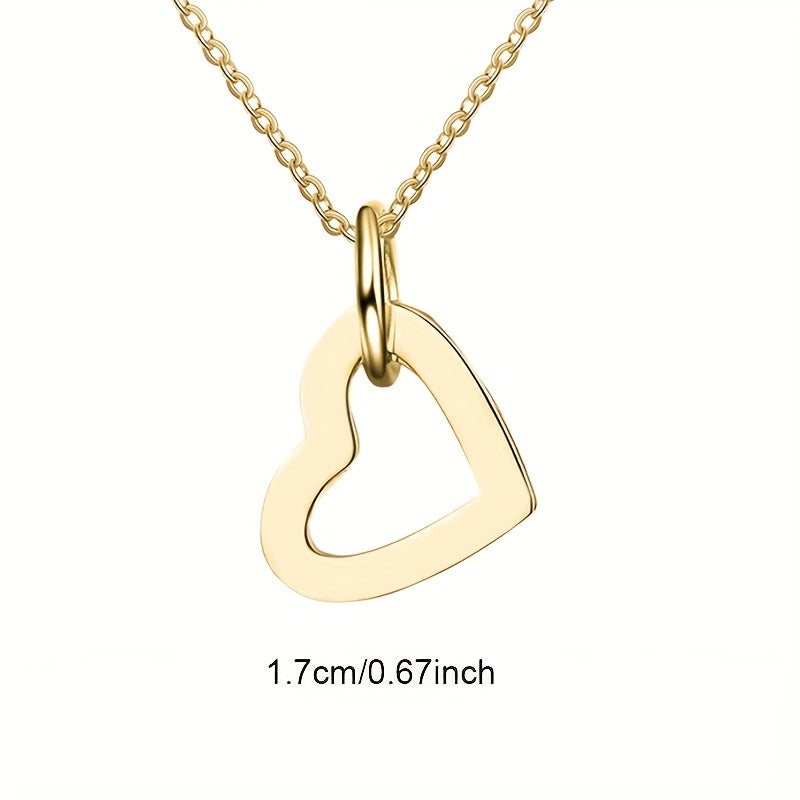 Personalized Heart Shaped Women's Necklace with Carved Name Letter