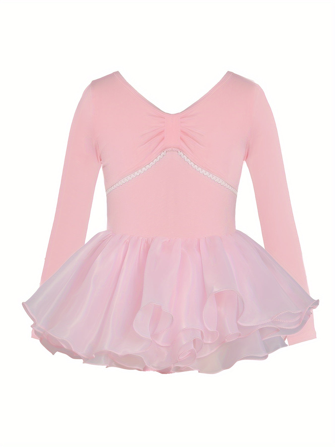 Girls Comfy Cotton Long Sleeve Ballet Tutu Dress