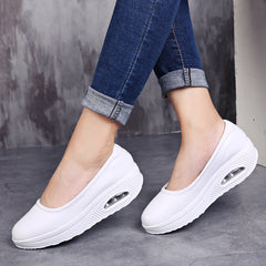 Women's Slip On Nurse Wedge Shoes Waterproof Non Slip Casual Sneakers