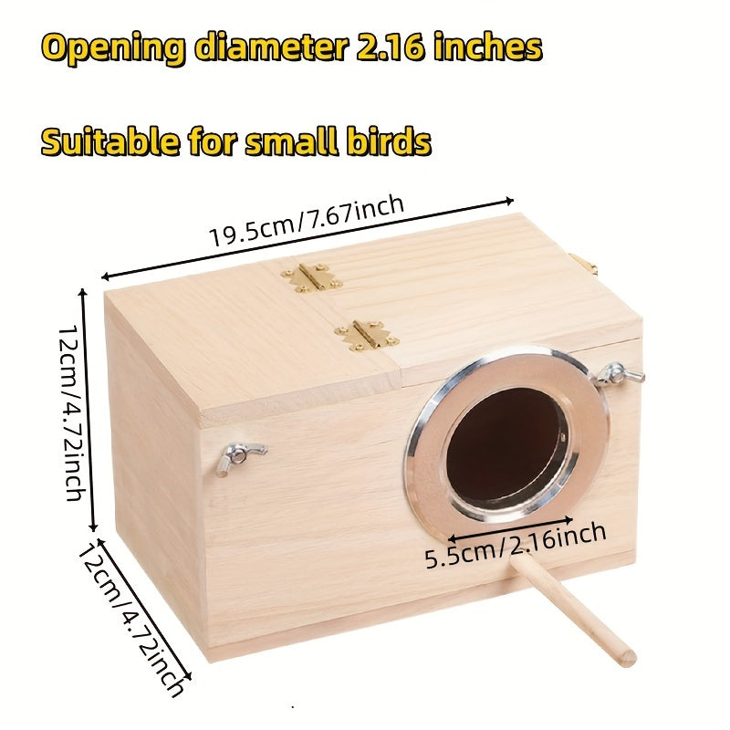 Pet Wood Box For Small Birds Nesting Bird Cage