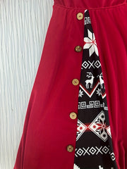 Geo Print Off Shoulder A Line Dress
