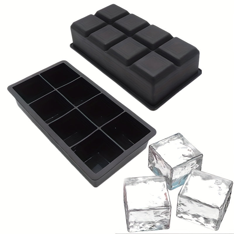8-Grid Silica Gel Ice Cube Mould for Easy Ice Making