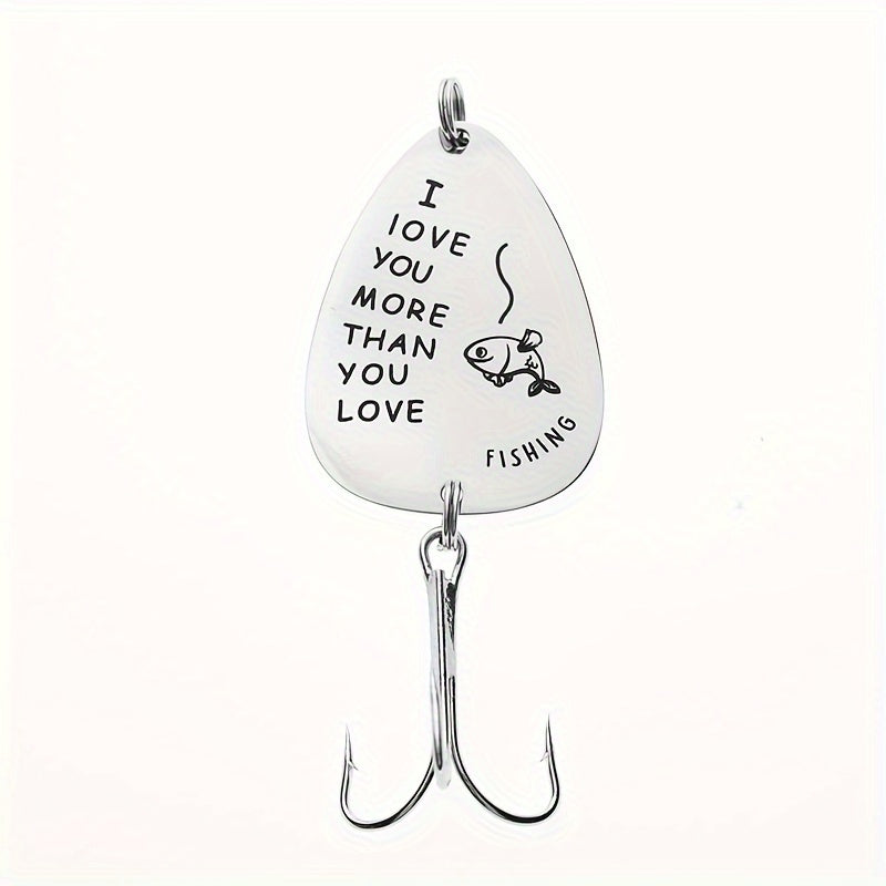 1pc 2g Text Sequins Fishing Hook With Love Fishing More Love You