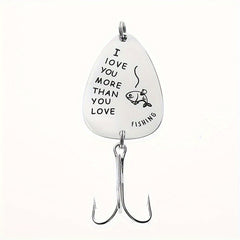 1pc 2g Text Sequins Fishing Hook With Love Fishing More Love You