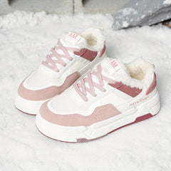 Women's Winter Lace-up Thermal Skate Shoes with Faux Fur Lining