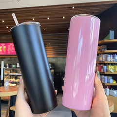 20oz Fitness Stainless Steel Vacuum Cup with Straw for Outdoor Sports