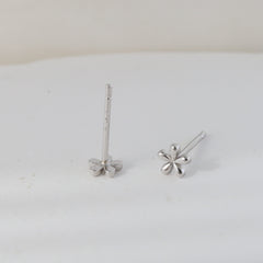 925 Silver Flower Stud Earrings for Teen Girls