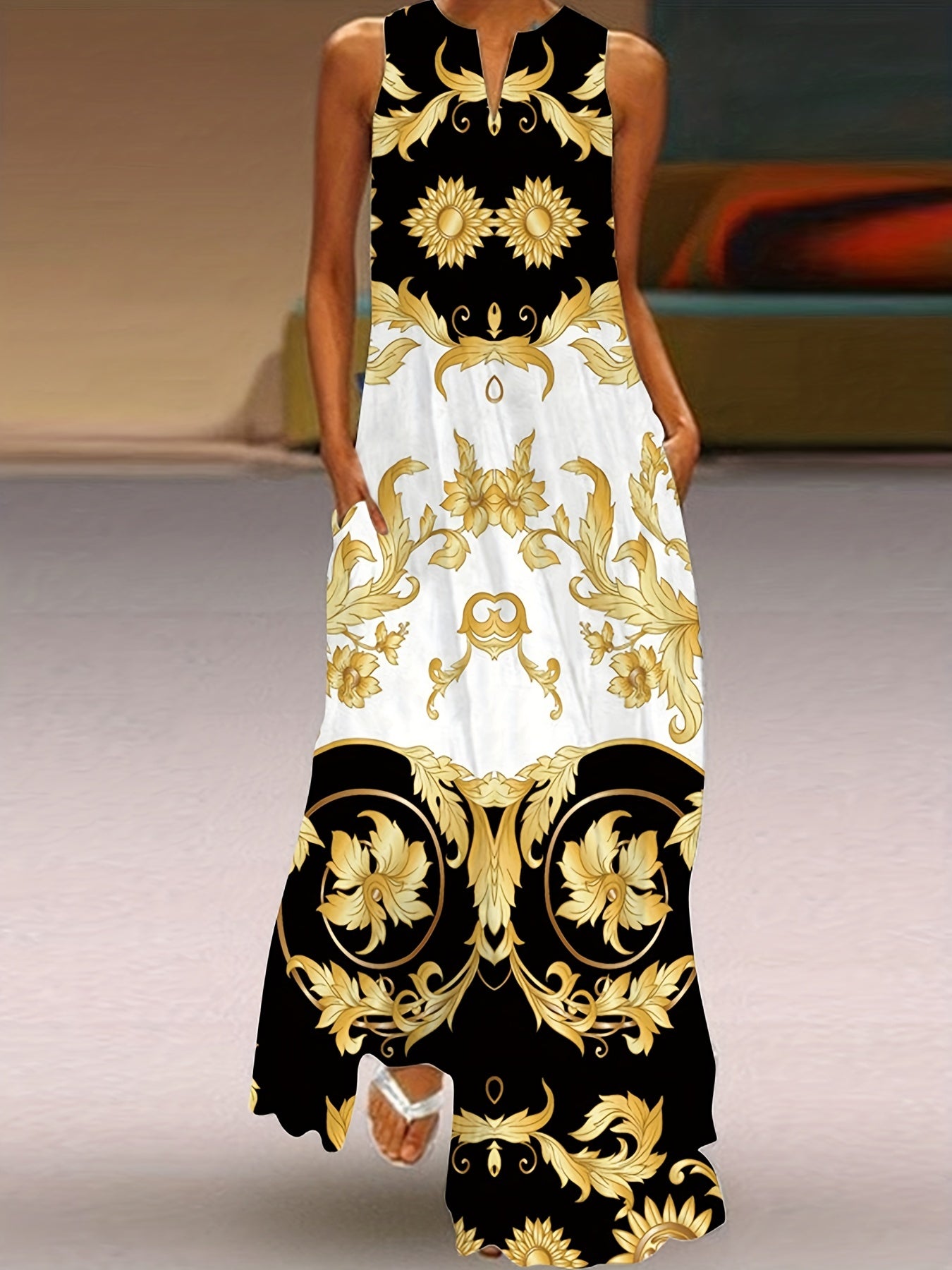 V-neck Sleeveless Dress for Spring & Summer