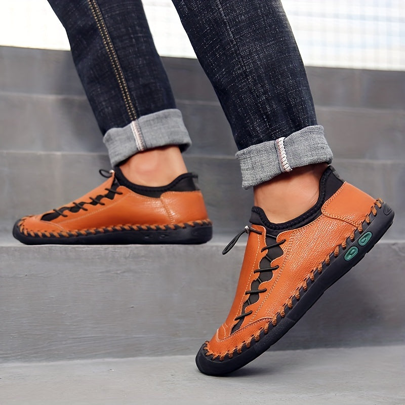 Men's Stitch Detail Loafer Shoes Non slip Slip On Shoes Men's Shoes