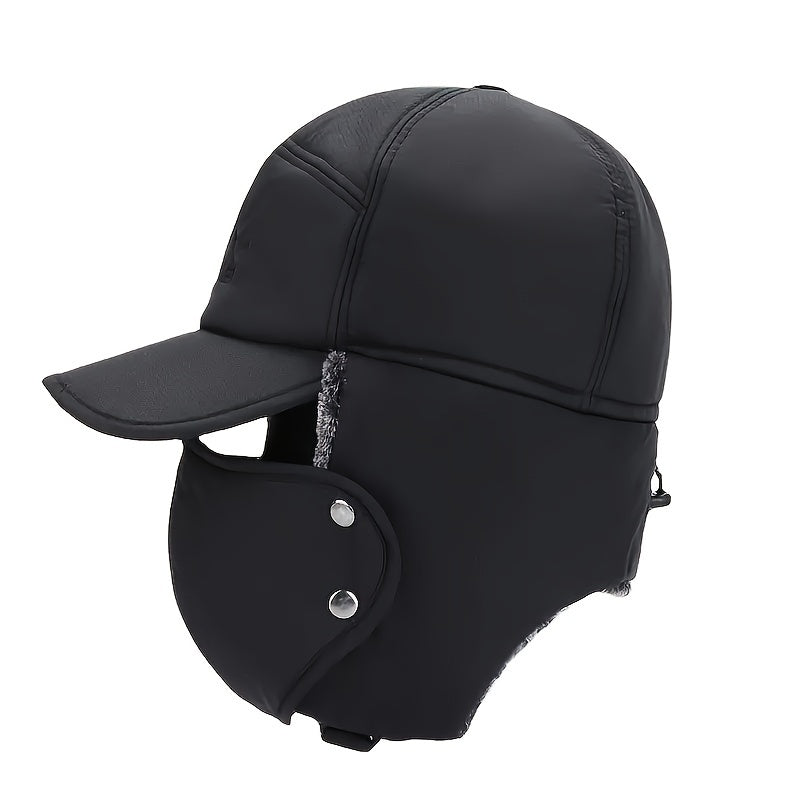 Winter Warm Trapper Hat Fleece Thickened Ear Protection Hat Face Cover