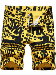 Creative Insect Print Denim Shorts for Men